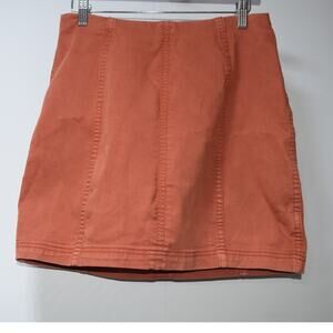 Free People Coral Stretch Mini Skirt Women's Size 12 Back Zip Cotton